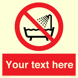 Custom Do not use this device in a bathtub shower or water-filled reservoir